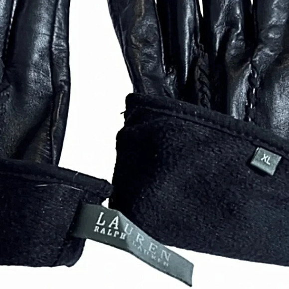 Lauren Ralph Lauren | Genuine Leather Pickstitch Lined Gloves | Size: XL - Picture 4 of 5